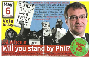 Image of Phil Woolas' campaign leaflet